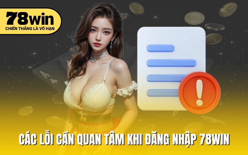 Các lỗi cần quan tâm khi đăng nhập 78WIN